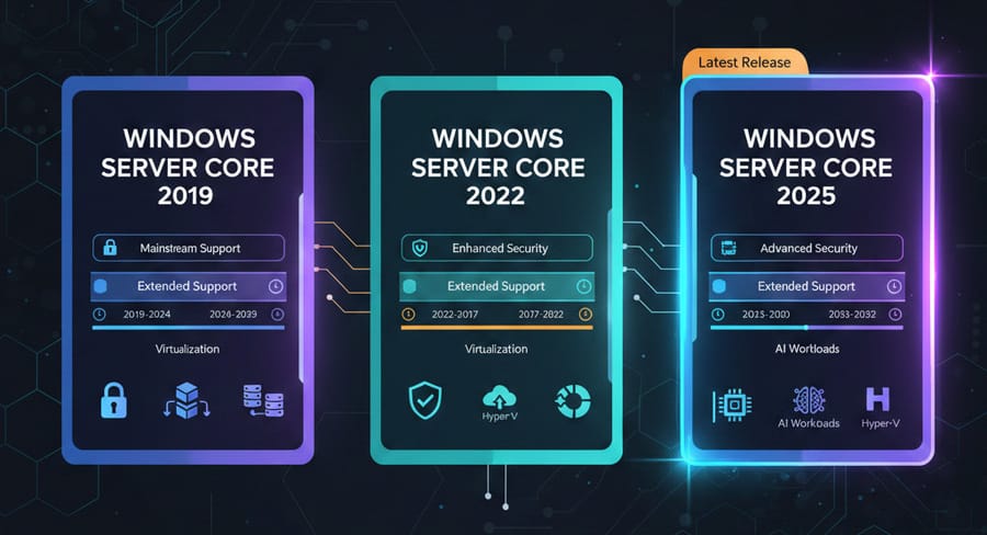 Windows Server Core 2019, 2022 & 2025